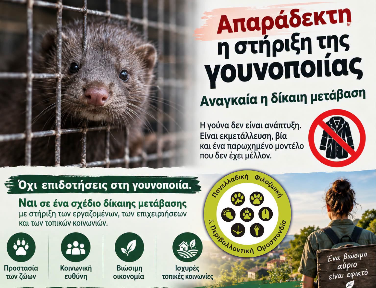 You are currently viewing Απαράδεκτη η στήριξη της γουνοποιίας – Αναγκαία η δίκαιη μετάβαση
